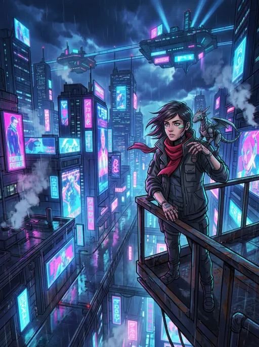 Cyberpunk art style sample