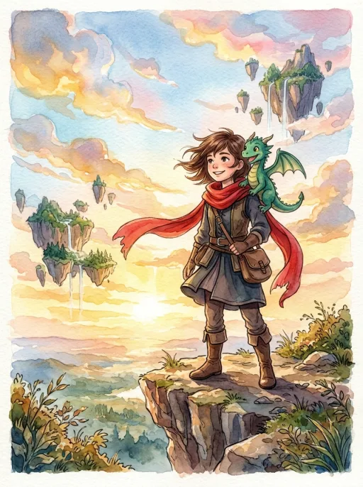 Watercolor art style sample